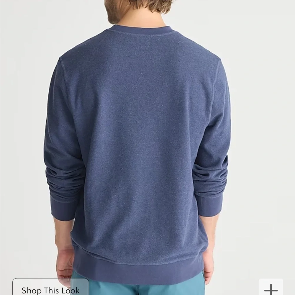 J crew Long-sleeve textured sweater-tee   Darkest Indigo Single D